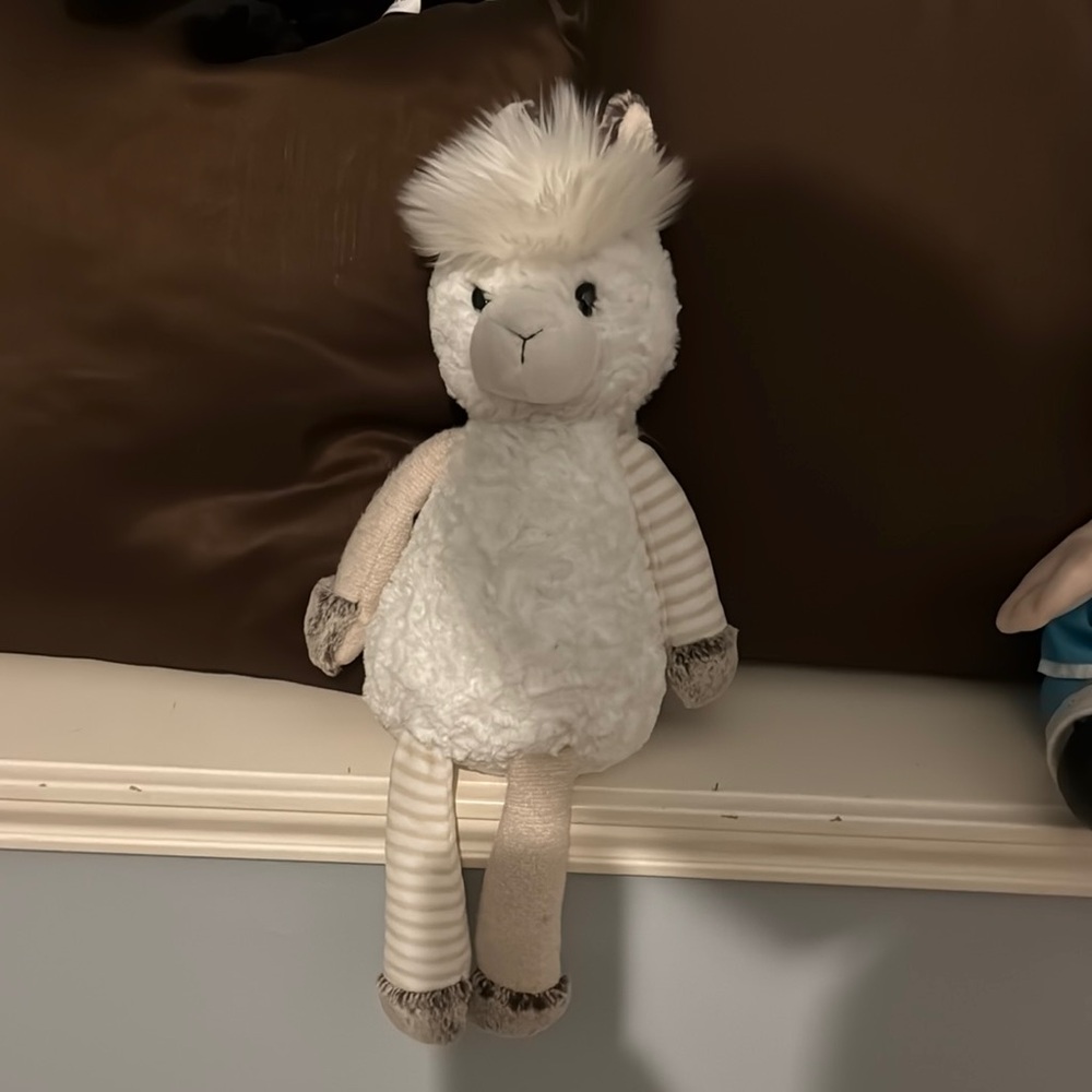 White and Brown Plush Decor Accent